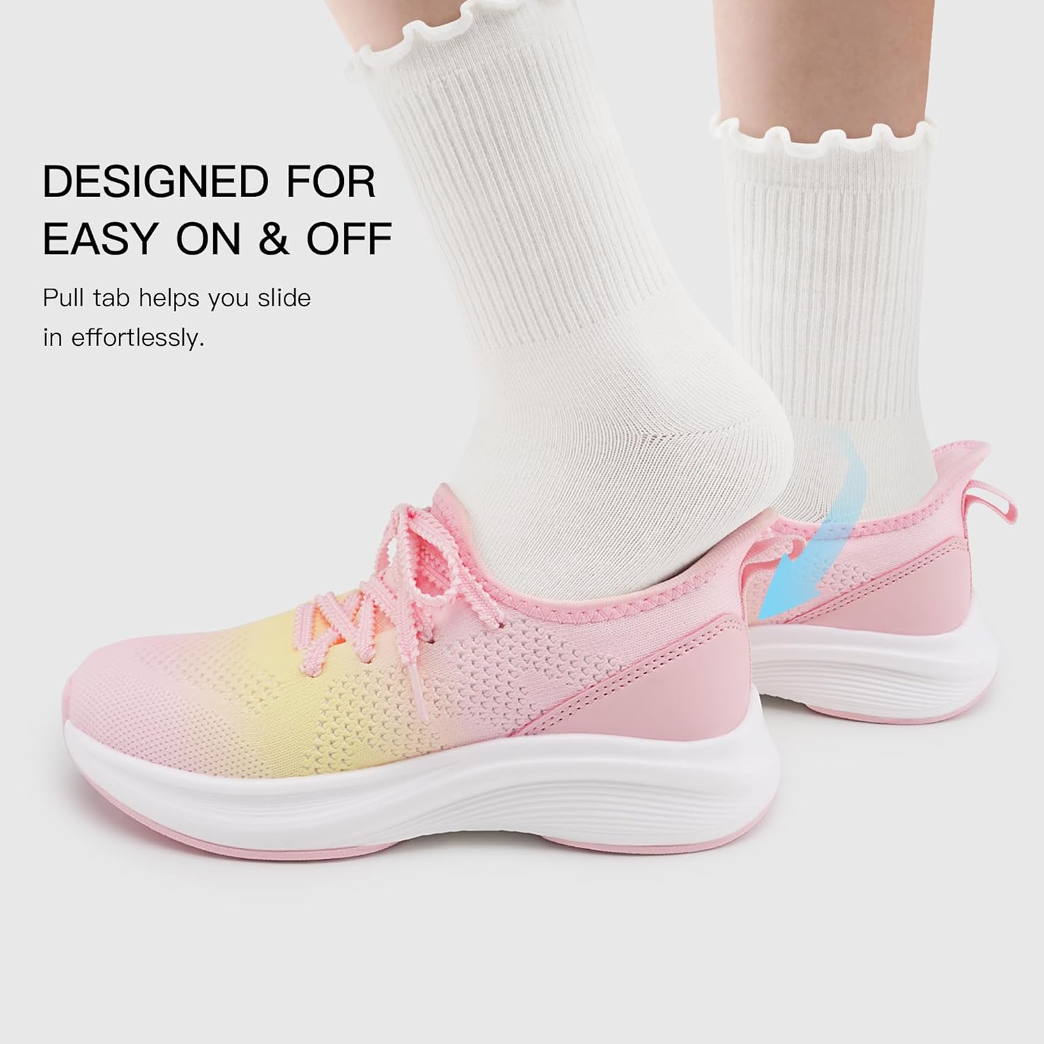 Stelle Girls Sneakers Kids Tennis Running Walking Shoes Slip-On Athletic Non Slip Lightweight Breathable Sport Shoes for Little/Big Kid - Image 2