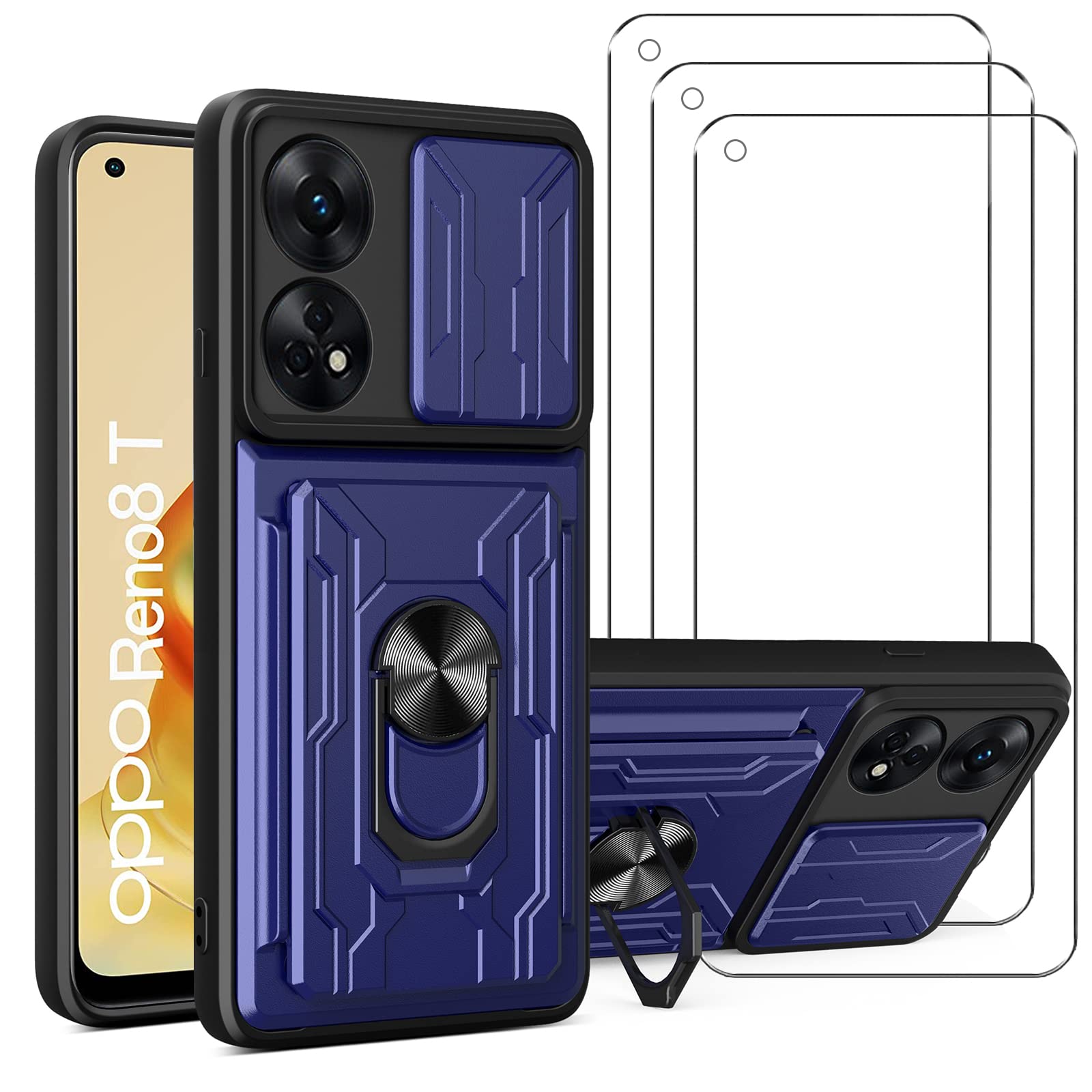 Asuwish Cover per OPPO Reno 8 Pro 5G con Pellicola Vetro