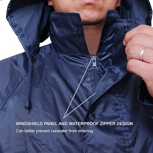 Miniatura 3 de Traje de lluvia para hombre, ligero, impermeable, protector impermeable (chaquetas y pantalones), ropa de trabajo para la lluvia