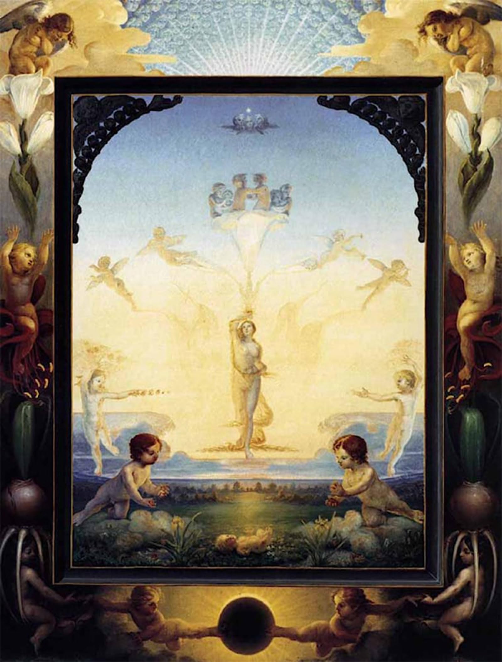 SERENDIPITP Vintage Picture Print on Canvas Wall Art Poster the Small Morning by Philipp Otto Runge Artwork Print Poster for Wall Decor 60x90cm
