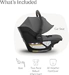 UPPAbaby Aria V2 Siège auto pour bébé léger - Juste en dessous 6 Lbs - Base avec jambe de charge + Inscrit pour bébé + Tous les temps FootCover Inclus - Pièce jointe pour poussette directe - Greyson (Charcoal Mélange)