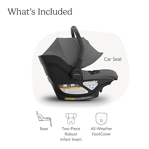 Miniatura 2 de UPPAbaby Aria V2 - Asiento de automóvil ligero para bebé, poco menos de 6 libras, base con pata de carga + inserto para bebés + funda para pies
