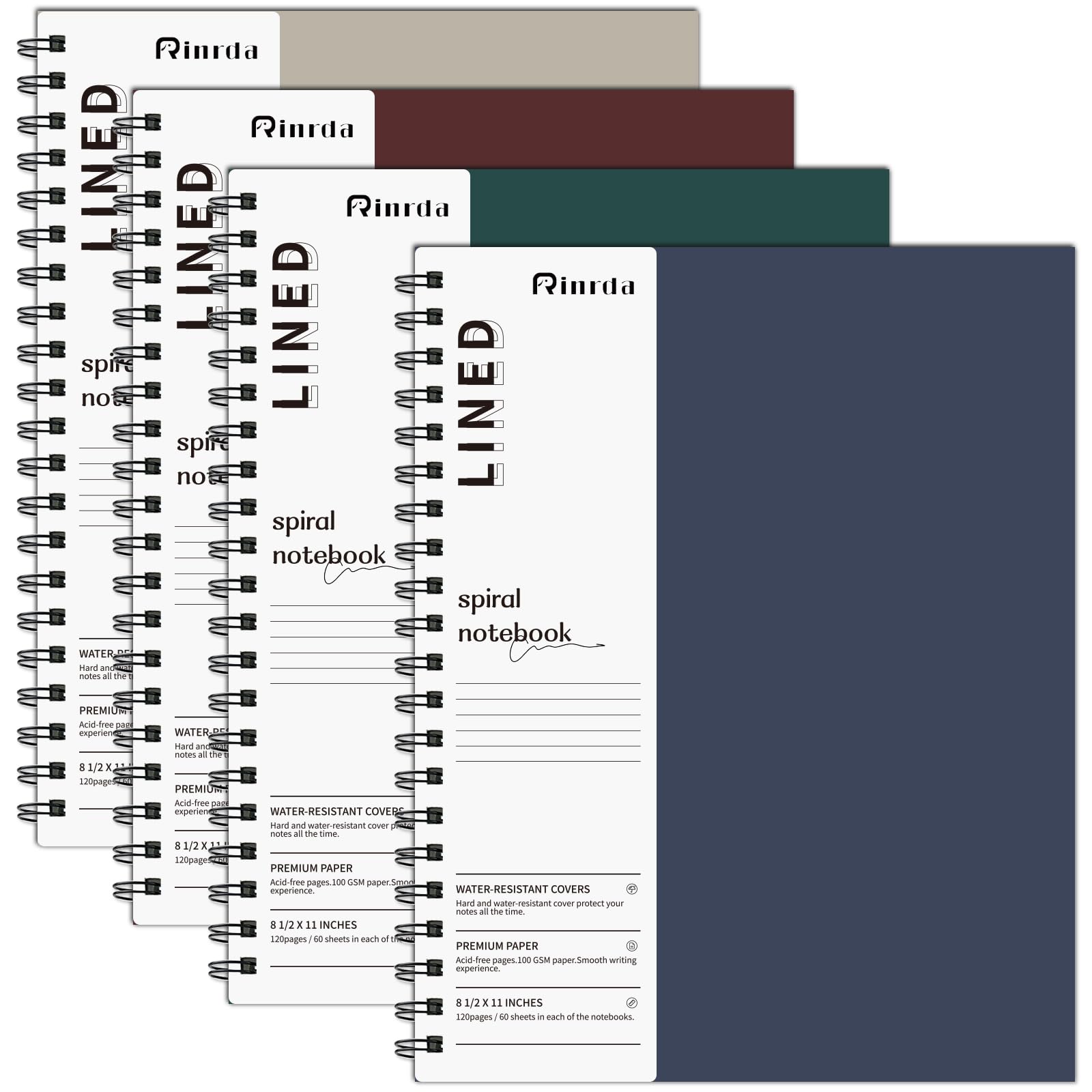 Lined Notebook 120 Pages College Ruled Hardcover Journal (LINED, Multicolor)
