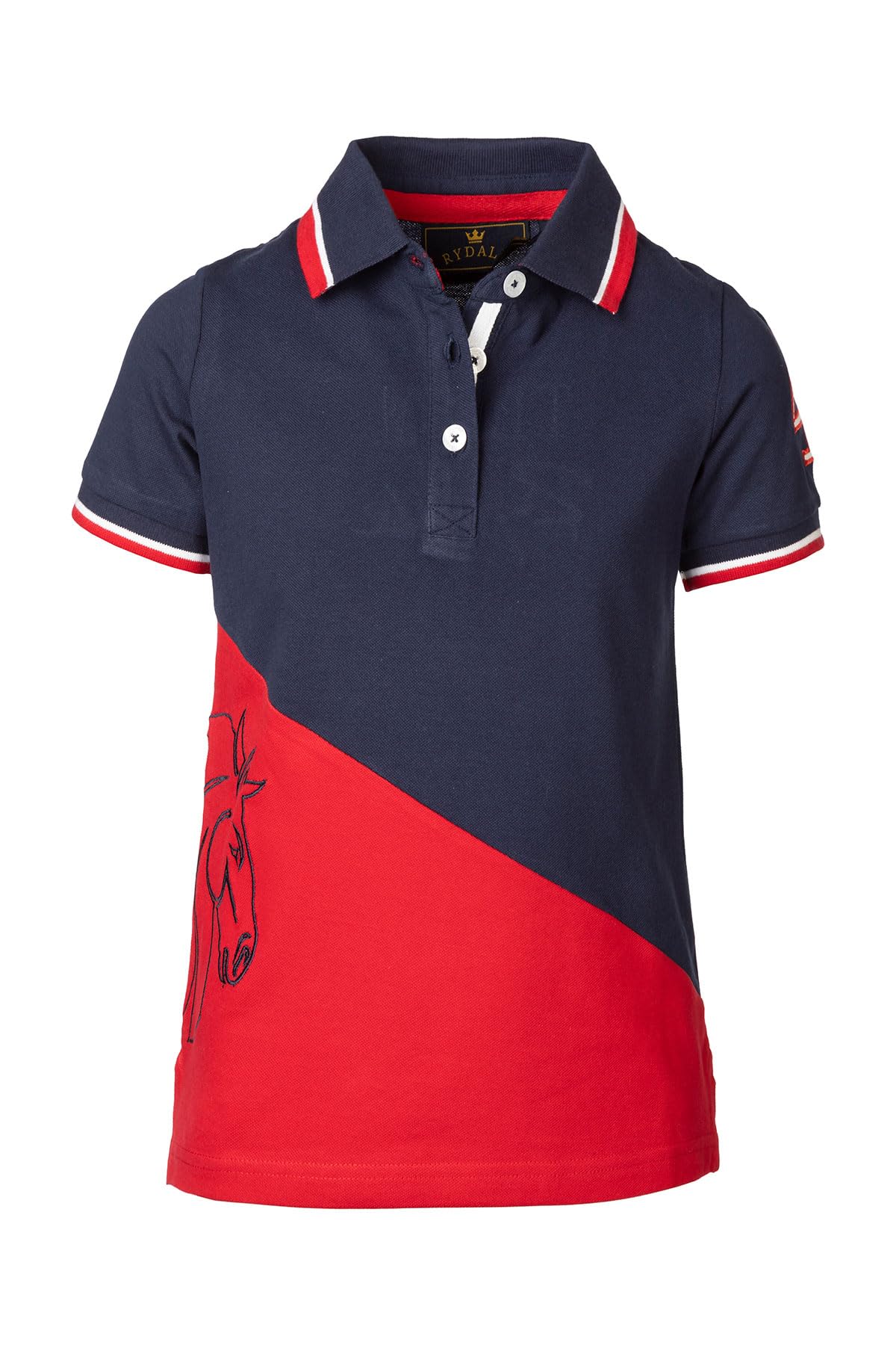 Rydale Girls Polo Shirt 100% Cotton Kid's Short Sleeve T-Shirt Embroidered Children's Polos Tops (as8, Age, 7_Years, 8_Years, Regular, Lily Navy)