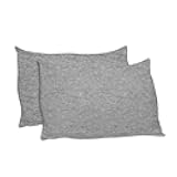 Betty Dain Stretch Jersey Universal Pillowcase - One Size Fits All Pillows, 100% Jersey Knit Cotton Pillowcase, Soft Covering for Standard and King Pillows, Zipper Closure, Gray, 2 Per Pack