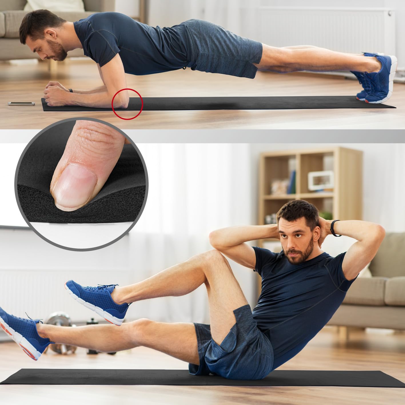 2X Tappetino Per Allenamento Pilates Spesso 60X25X1,5cm Cuscino Per Ginocchia Yoga Extra S~p146436698 - Foto 9