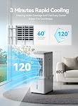 Portable Air Conditioner for Home, 3-in-1 Evaporative Air Cooler Fan with 12L Water Tank & 3 Ice Packs, 70W Energy Saving Swamp Cooler, 3 Speeds, 120° Oscillation, 46dB Quiet Cooling Fan for Bedroom