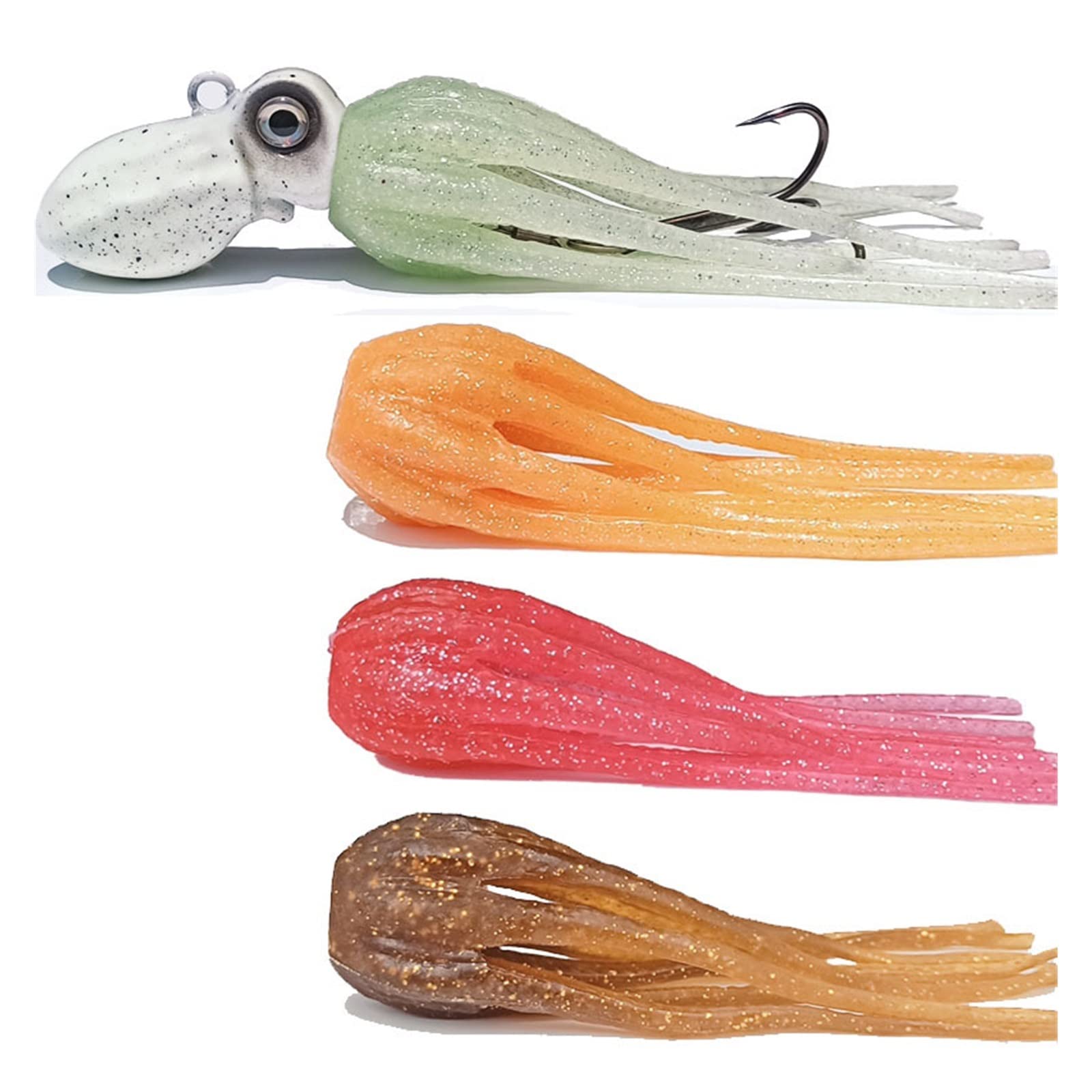 INEOUT Nouvelle Jupe 100g 150g 200g 250g 300g 350g Luminous Glow Jigging leurre tête de gabarit avec Jupe Bateau Jeu de pêche pêche mer gabarit