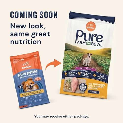 Miniatura 2 de Canidae Pure Petite Premium - Alimento para perros con revestimiento crudo liofilizado para razas pequeñas, receta de pollo real, 4 libras, sin