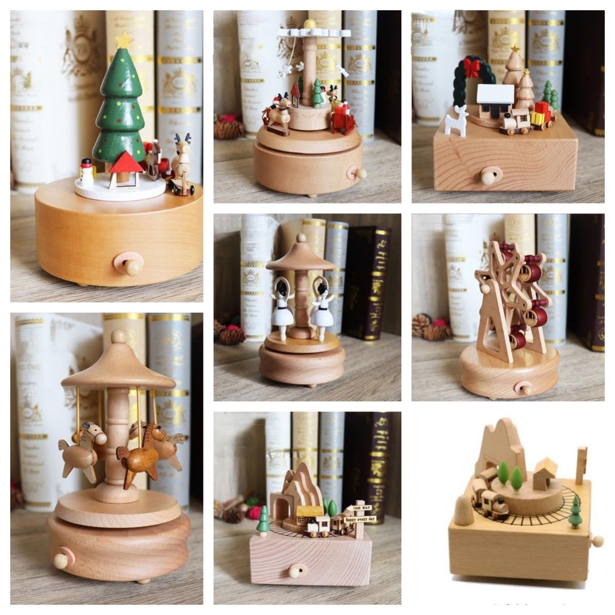 Caja de música de carrusel personalizada, caja de música de madera tallada con nombre, cumpleaños, día de San Valentín, Navidad, graduación, decoración del hogar