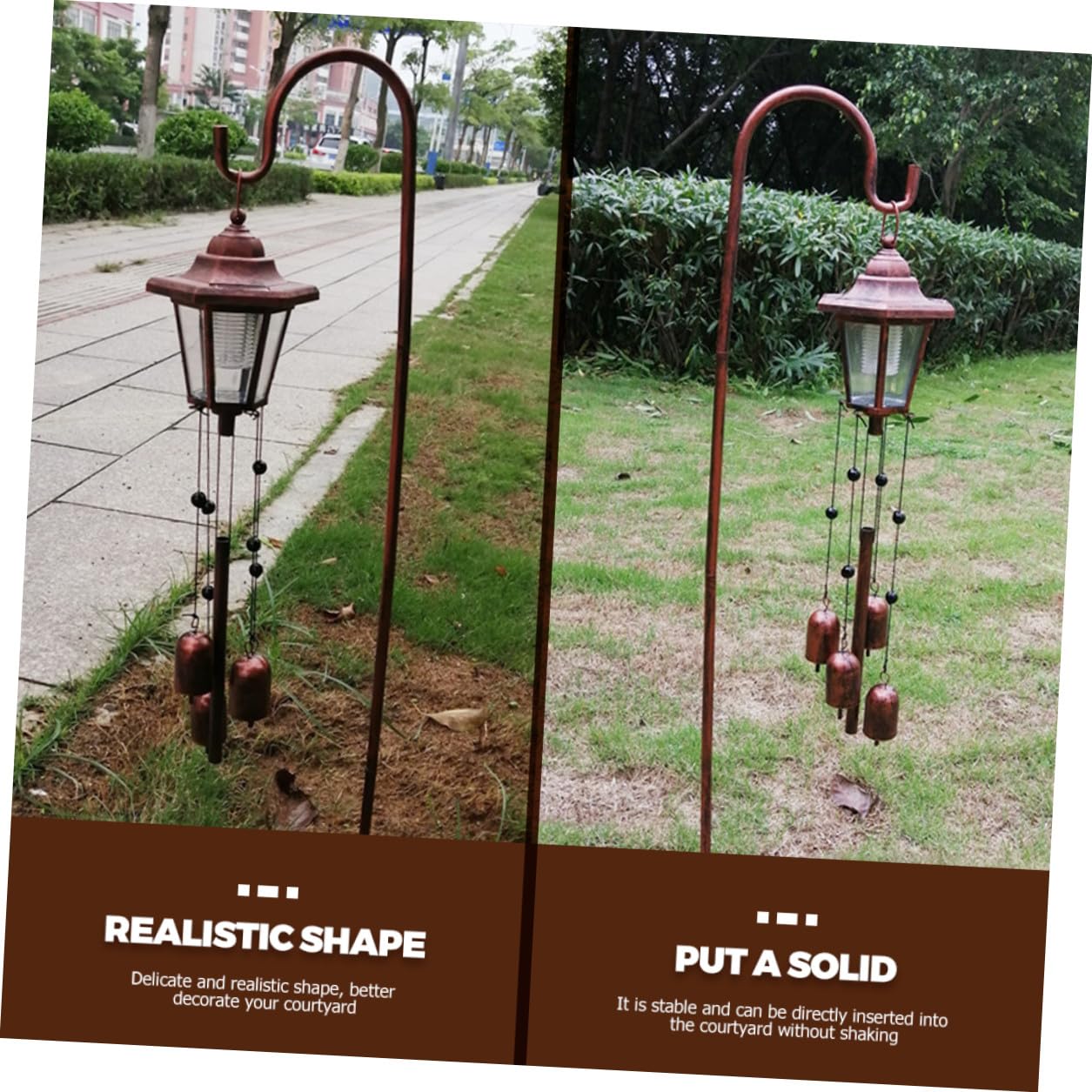 Campanelli a Vento Solari Decorativi in Ferro per Giardino | Luce Ornamentale da Esterno, Stile Creativo Retrò, Uso in Cortile e Area Verde