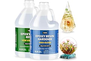 TAKIMO 1 Gallon Crystal Clear Resin Kit with Epoxy Hardener Only for...