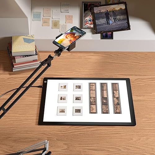 Miniatura 2 de Eyesen Caja de luz con visor de diapositivas, escáner de luz ultrafino A4 alimentado por USB para foto de diapositivas y escaneo negativo de