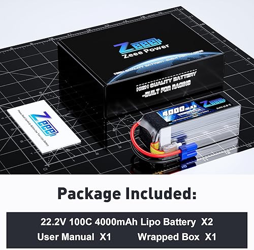 Miniatura 6 de Zeee 6S Lipo Batería 4000mAh 22.2V 100C con conector EC5 Batería suave para RC Avión Helicóptero RC Coche Camión Tanque Drone Racing Hobby (2