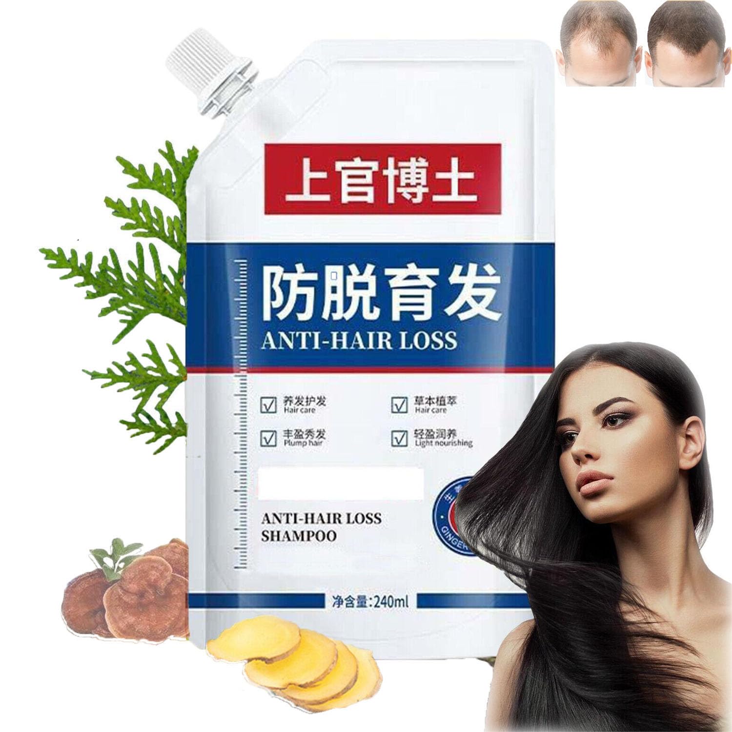 Dr.Shangguan Anti-hair Loss Shampoo, Consciousney Anti-hair Loss and Hair Growth Shampoo, Hair Regrowth Treatments Shampoo Thickening Hair, Anti Hair Loss Shampoo for Women Men (1PCS)