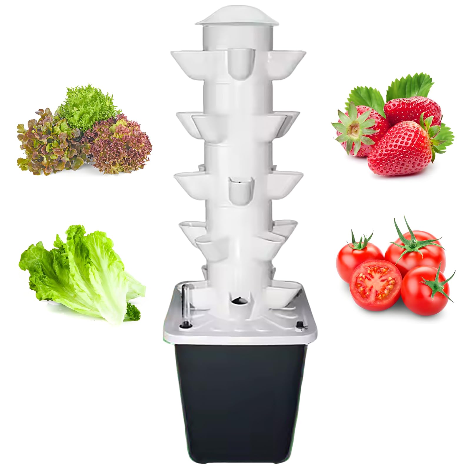 Hydrokulturm Pflanzer Pflanzer für Kräuter, Gemüse, Blumen, 25 Pflanzen, kleine Gartensäule für Haus, Schule und Wohnung