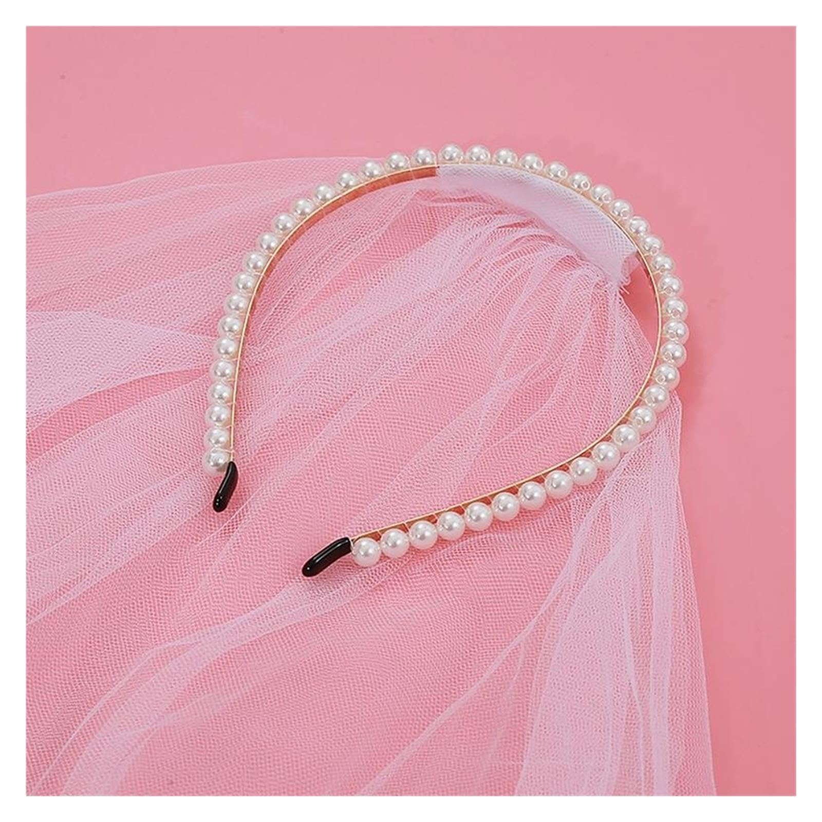 velo de novia Velo de novia diadema con perlas y tirantes grabados en oro