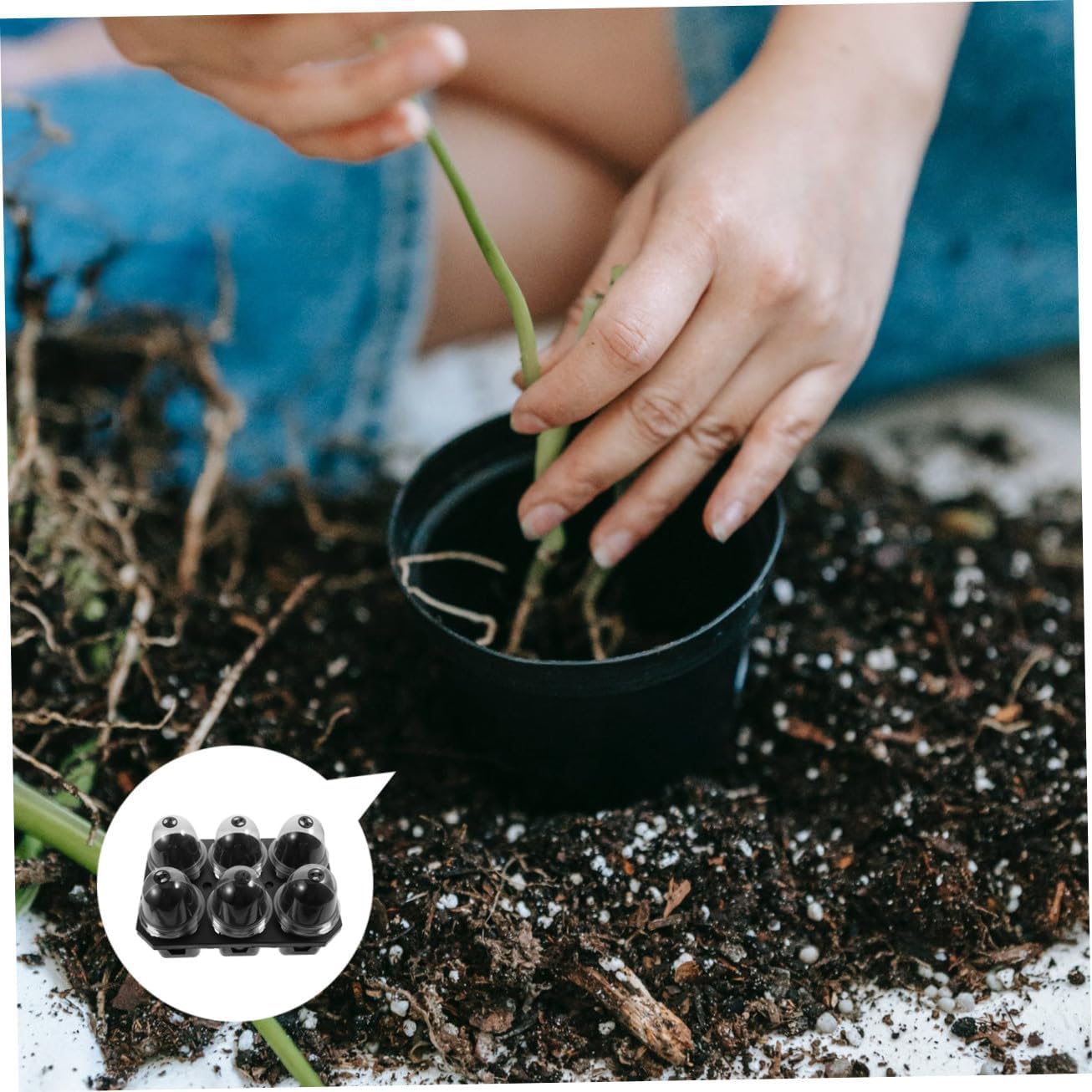 Plastic Nursery Pot Cover Plant Pots for Garden Supplies Starter Flower Planting