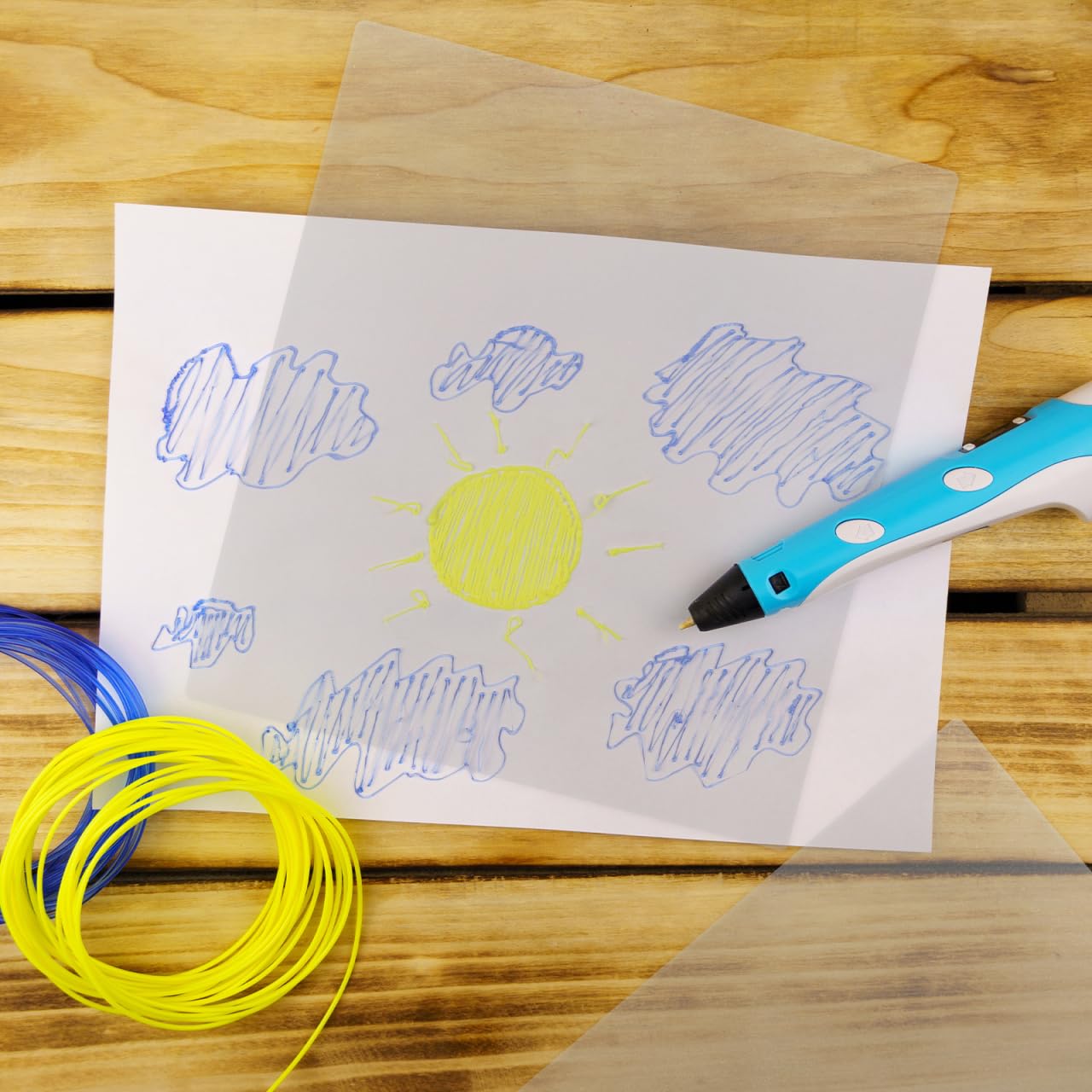 Angoily 10 tappetini per penna 3D trasparenti in PVC, per bricolage, portatili, adatti per diversi pennarelli a pressione 3D, tappetino da schizzo riutilizzabile