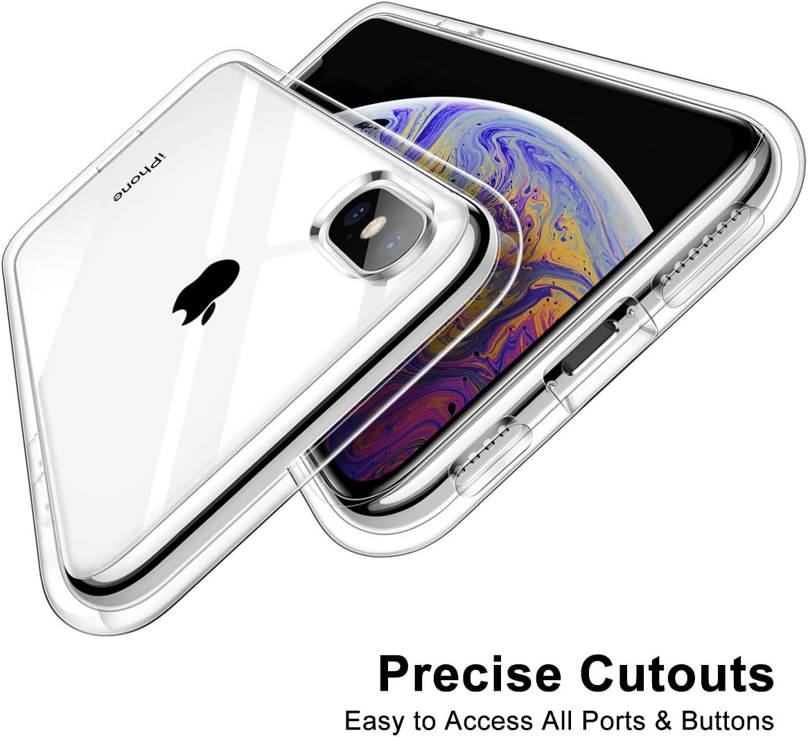 Meifigno Clear Designed for iPhone X/Xs Case, [Certified Military Protection] [Anti-Yellow] Transparent Hard PC with Soft TPU Bumper, Protective Phone Case Compatible with iPhone X/Xs 5.8", Clear