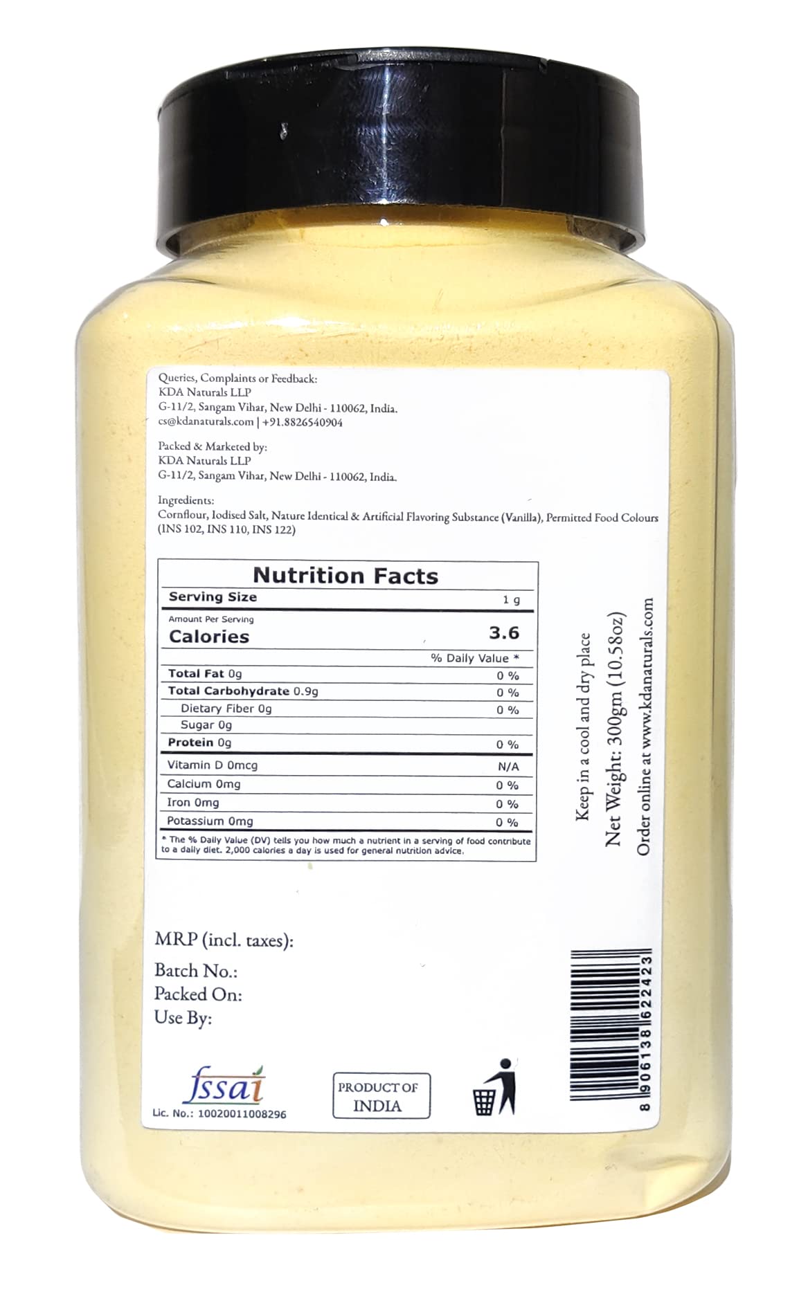 KDA Custard Powder Vanilla Flavour | Vanilla Custard Powder, 300g 1