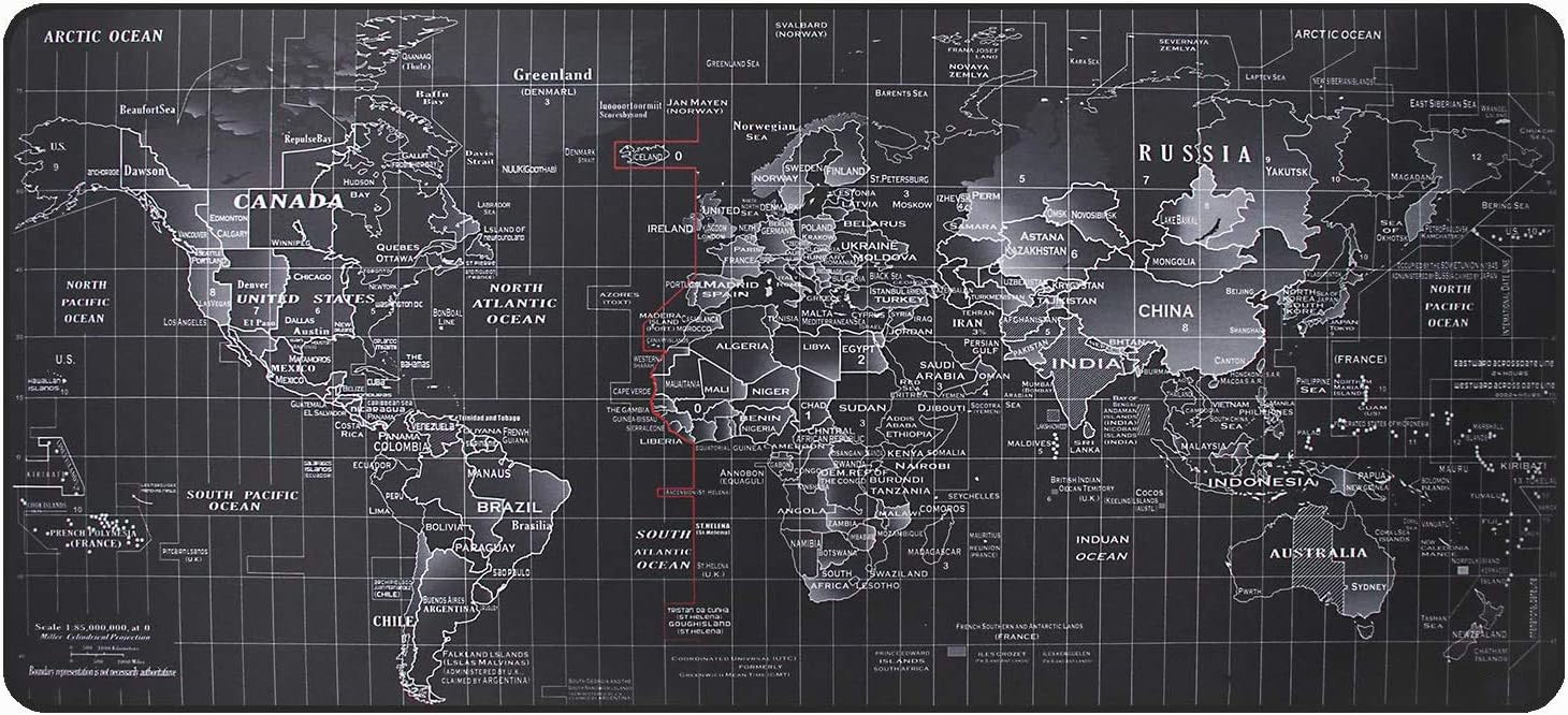 Keyboard Mouse Pad,extended Xil Professional Gaming Mouse Mat With 3mm-thick Rubber Base,world Map 20x24x0.2cm(8x9x0.08inch)