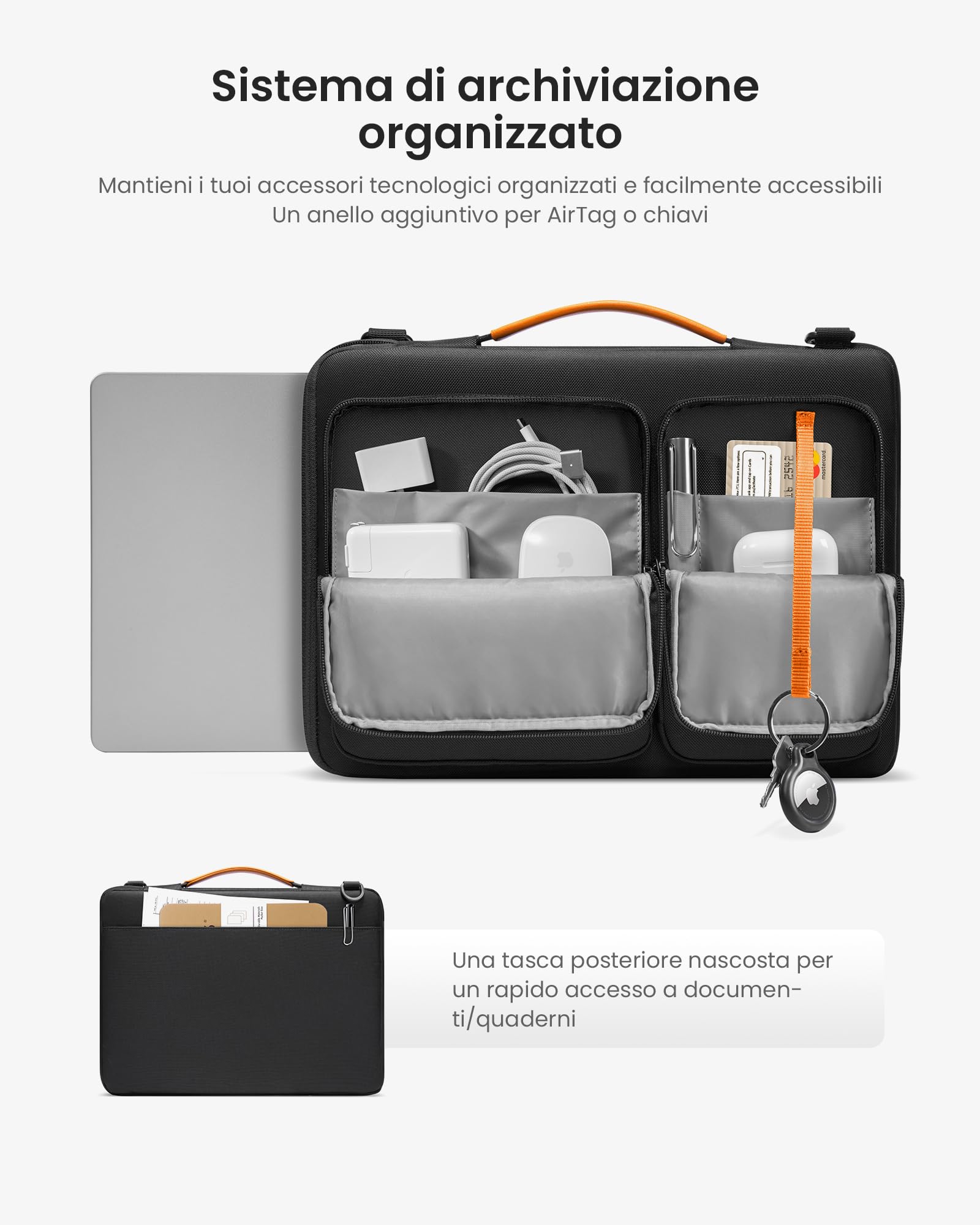 tomtoc 360° Custodia per Nuovo 16 Pollici MacBook Pro M4/M3/M2/M1 Pro/Max (2024-2019) A3403 A3186 A2991 A2780 A2485 A2141, Borsa Adatta a ASUS Vivobook 15/16, Dell Inspiron 15, 15" Lenovo IdeaPad Flex