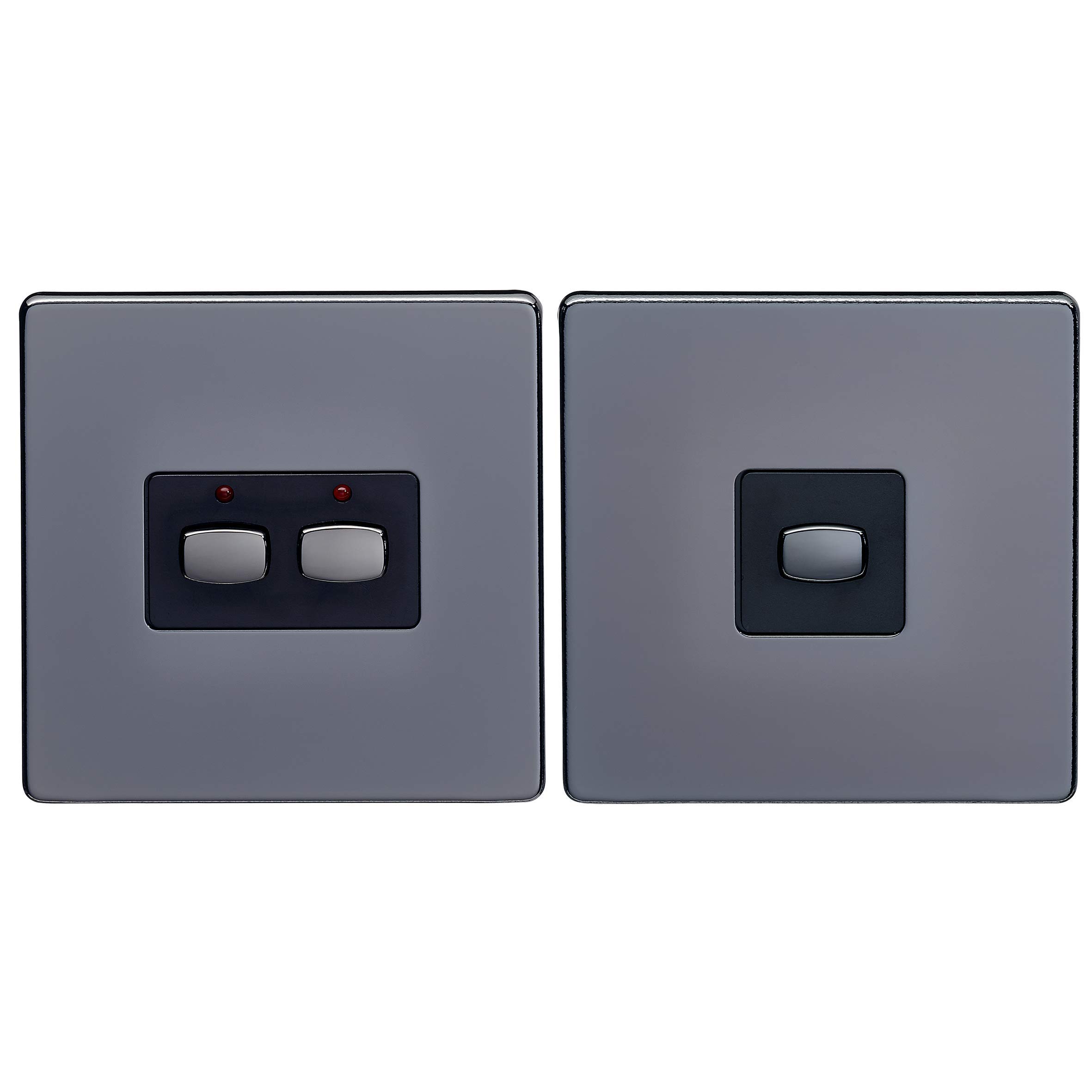 MiHomeSmart Black Nickel 2 Gang Light Switch (Two-Way),MIHO091