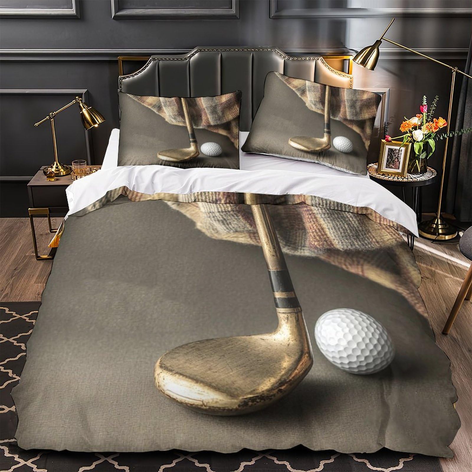 Parure de couette club de golf impression 3D microfibre de luxe