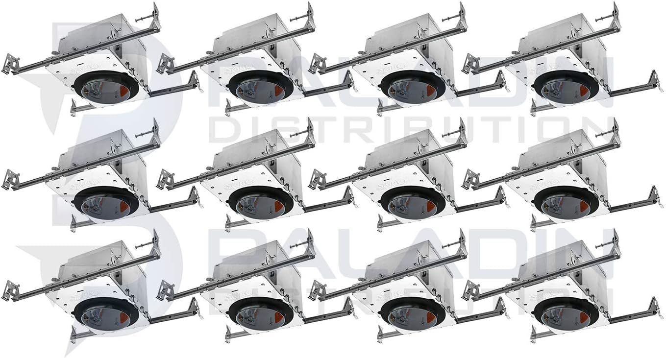 Paladin 4" Inch New Construction Recessed Housing IC Rated Air Tight Ceiling Downlight Can, E26 Base, UL Listed (12 Pack)