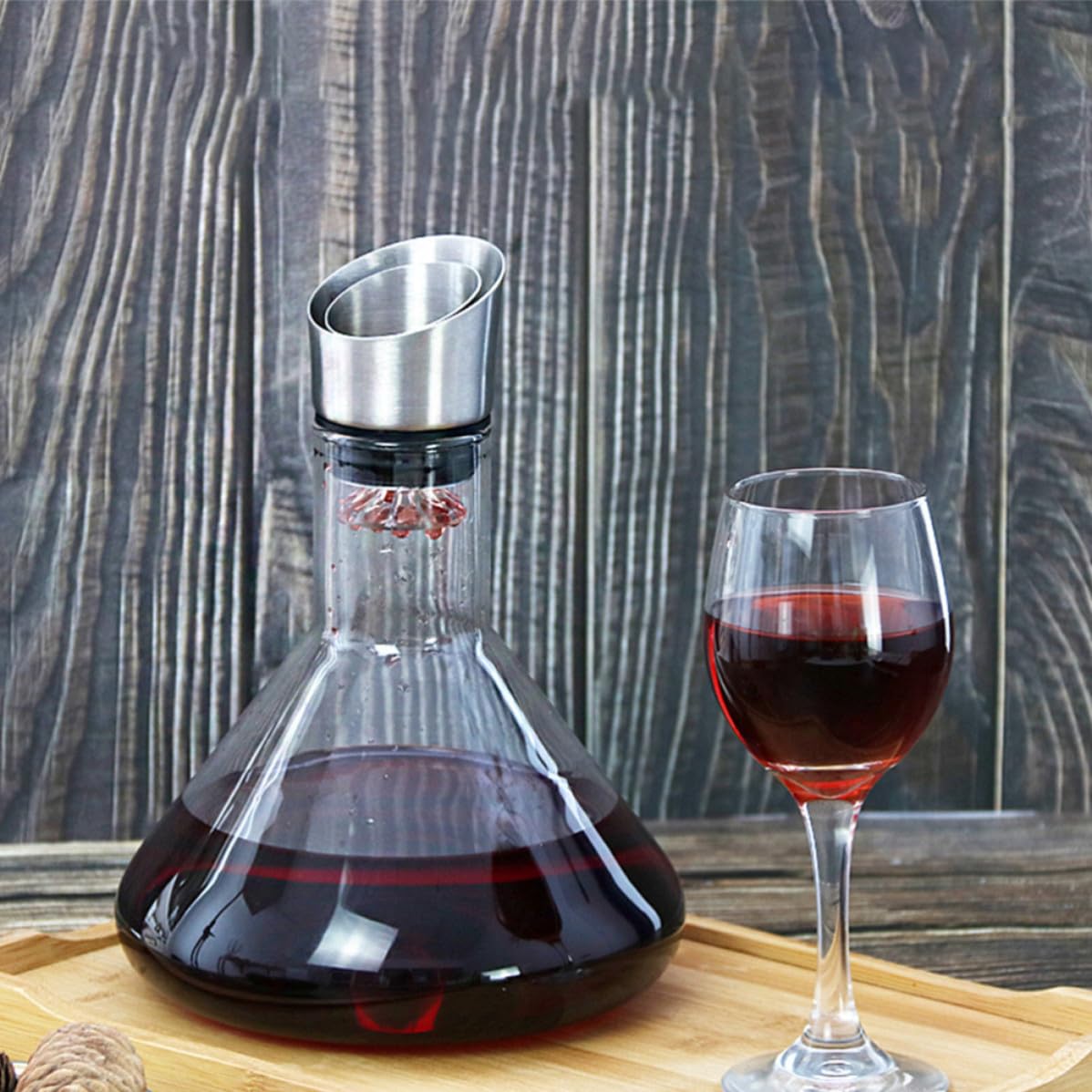 Decantador de Vino de Vidrio Borosilicato Alto, Blanco, Hogar