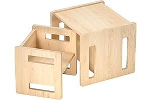 iyrany Montessori Table and Chairs for Toddlers - Real Hardwood Sets