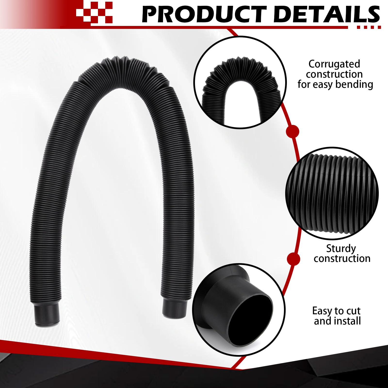 Rainwater Collection - Manguera de bajante de 1.25 pulgadas de diámetro, conector flexible negro para barril de lluvia, almacena más agua de lluvia para el jardín y al aire libre