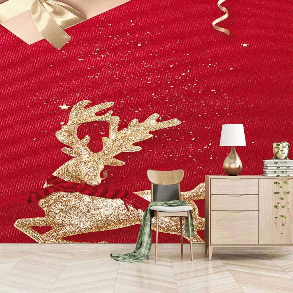 Papier Peint Canevas 3D Impression HD Élan Doré Splendide Décoration Grand Format
