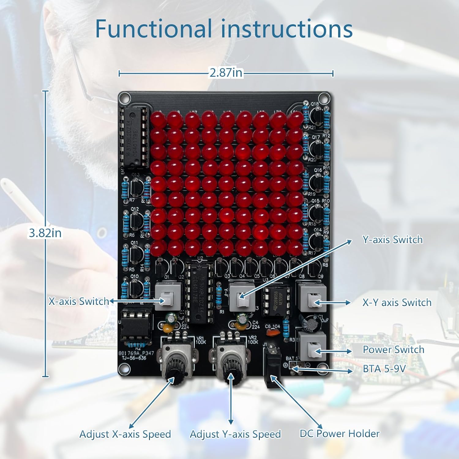 EI Electronic Chase Lights LED Lights Soldering Practice Kits Electronic DIY Kits DIY Soldering Kits for Teenagers Suitable for Schools Students Learning Education and Teaching Beginner Soldering kit