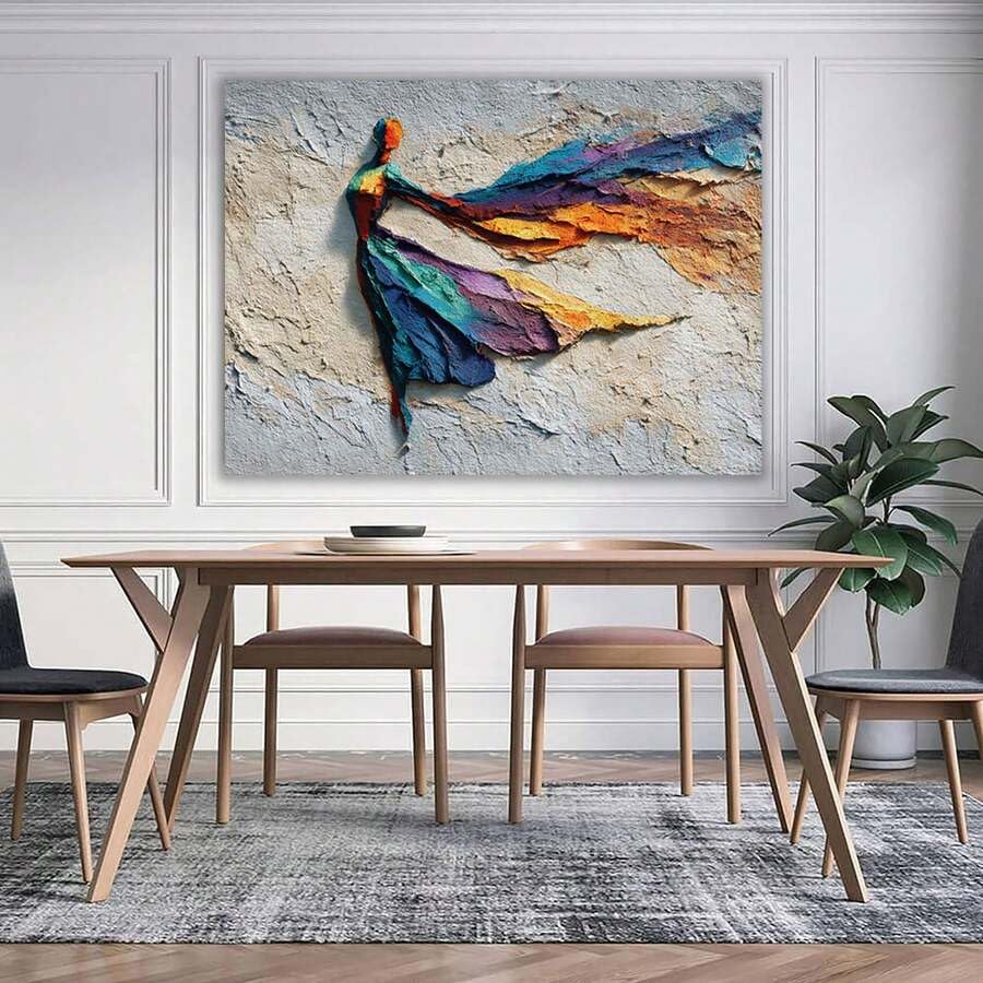 Impression d'art sur toile abstraite vintage bleu azur - 4