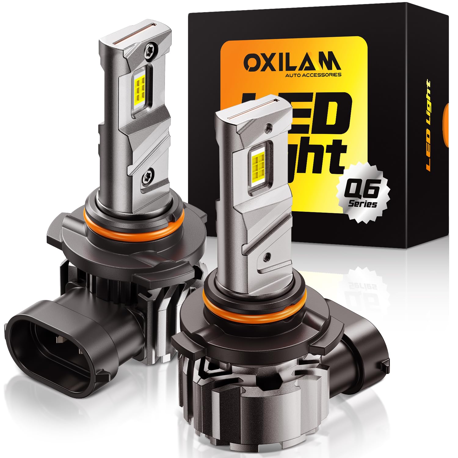 OXILAM 9006/HB4 Fog LED Light Bulb, 900% Brighter 6500K Cool White, Anti-Flicker, 60,000Hrs Lifespan, 9006 LED Light Compatible with Cars Trucks SUVs, Pack of 2