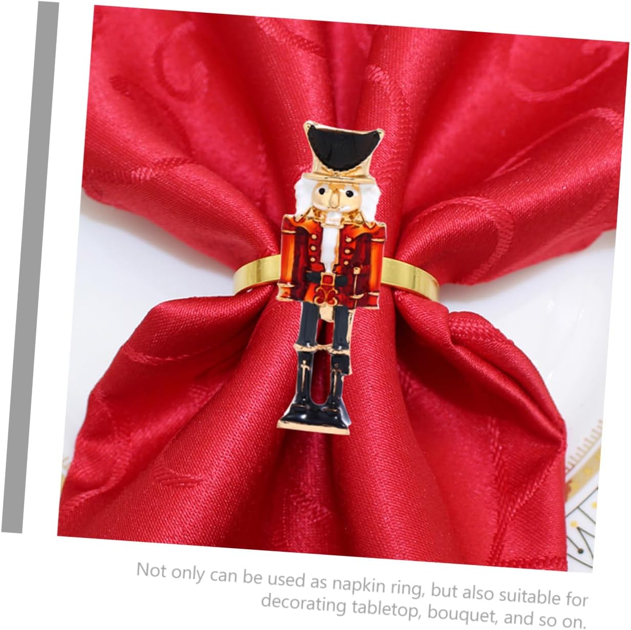 Operitacx 6pcs Nutcracker Shape Napkin Rings, Nutcracker Napkins Napkin Buckle for Christmas Table Dinner Setting