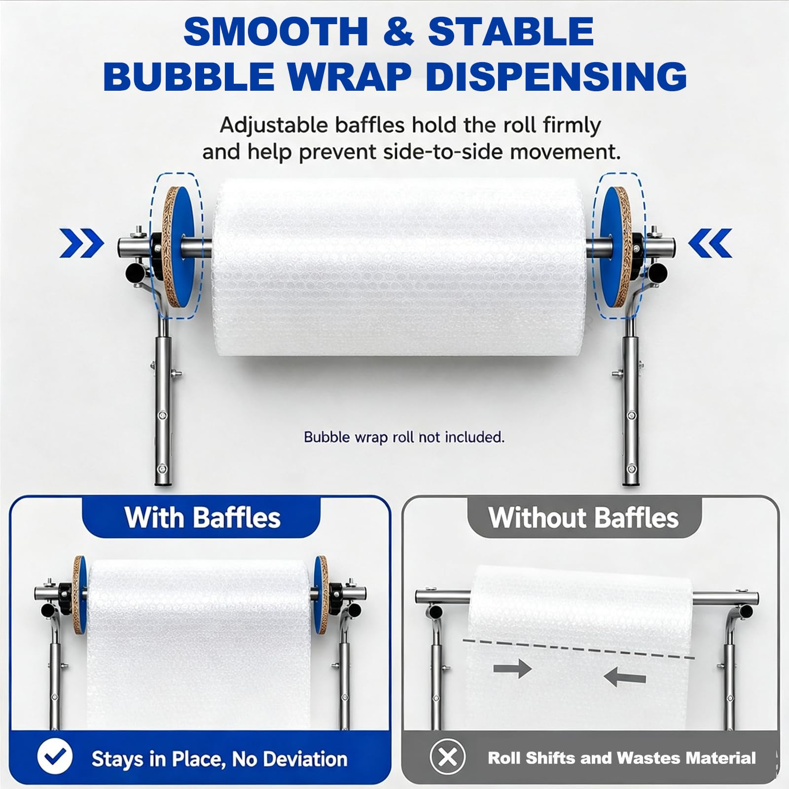Porta Pluriball da Parete, Dispenser per Rotoli di Pluriball per Postazioni di Imballaggio E Spedizione, Organizer Salvaspazio per Piccole Imprese E Magazzini. 40cm
