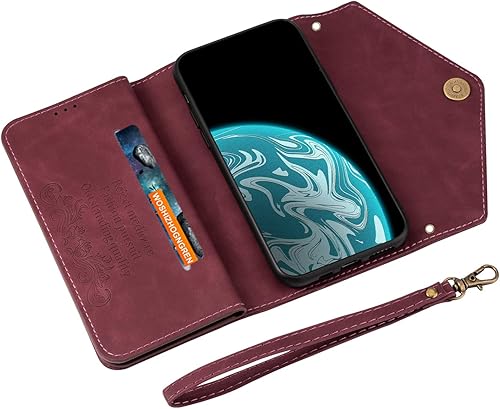 Miniatura 4 de UDBKKDX Funda tipo cartera para Xiaomi Redmi Note 10 Pro, piel mate con soporte de visión, protección de lente de cámara, a prueba de golpes,