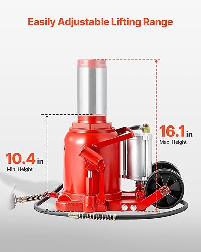 Miniatura 18 de VEVOR Gato de botella hidráulica de aire, 32 toneladas/70500 libras, gato hidráulico para automóvil con bomba manual de mano, elevador neumático