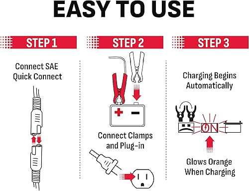 Miniatura 4 de Schumacher Electric 1.5A Car Battery Charger and Maintainer, 3-in-1 Solution, for 6V/12V Power Sport, Automotive, and Marine Batteries, SC1355