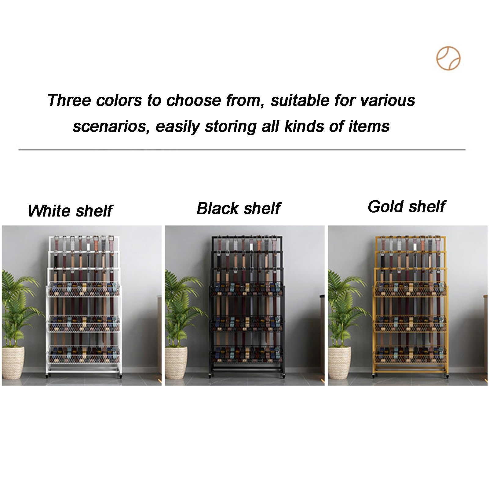 Gürtelhalter, Multifunktional Kleiderschrank-Organizer, Krawatten Schals Tücher Accessoires Aufbewahrung Präsentationsständer, Einzelhandelsgeschäfte Zuhause Regale(White,80x40x150cm)