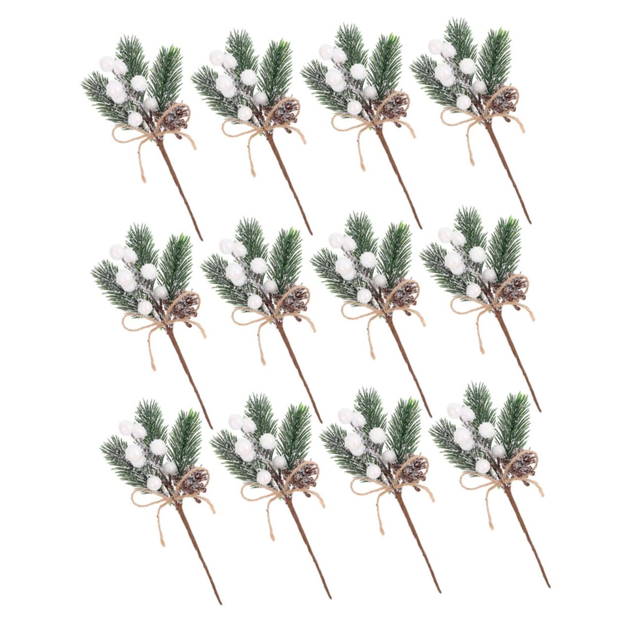 Cabilock 4 Sätze Teiliges Künstliche Beeren Zweige Für Weihnachtsbaum Dekoration DIY Bastelbedarf Fotorequisiten Festliche Mit Tannenzweigen Und Bunten Farben 12 Stück * 4