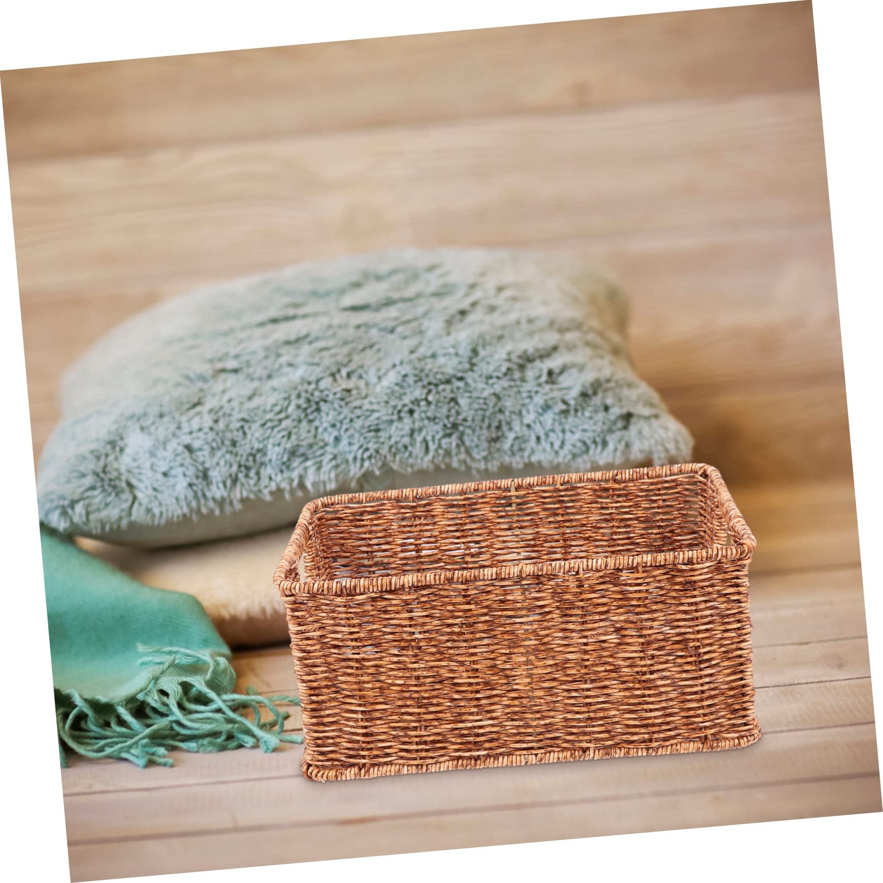 Cesta De Almacenaje De Mimbre Con Tapa | Tejida A Mano, Varios Tamaños (S, M, L, XL) | Organizador Para Cosméticos O Hogar
