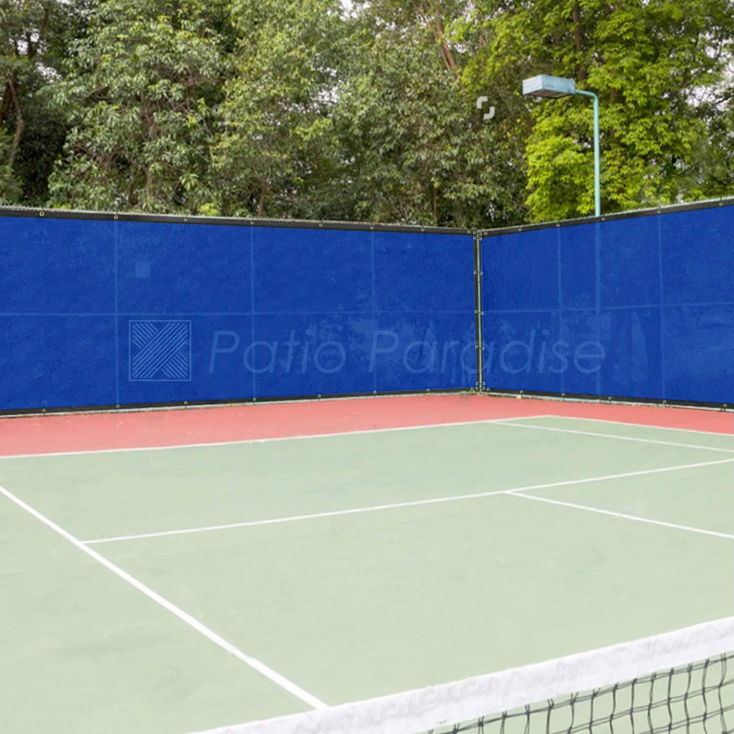 Patio 8' x 10' Fence Privacy Screen Blue Heavy Duty Windscreen Fabric Mesh Fencing Porch Screens, Outside Lattice Panels Chain Link Fences Deck Railing Cover for Outdoor Wall Backyard Balcony Pool