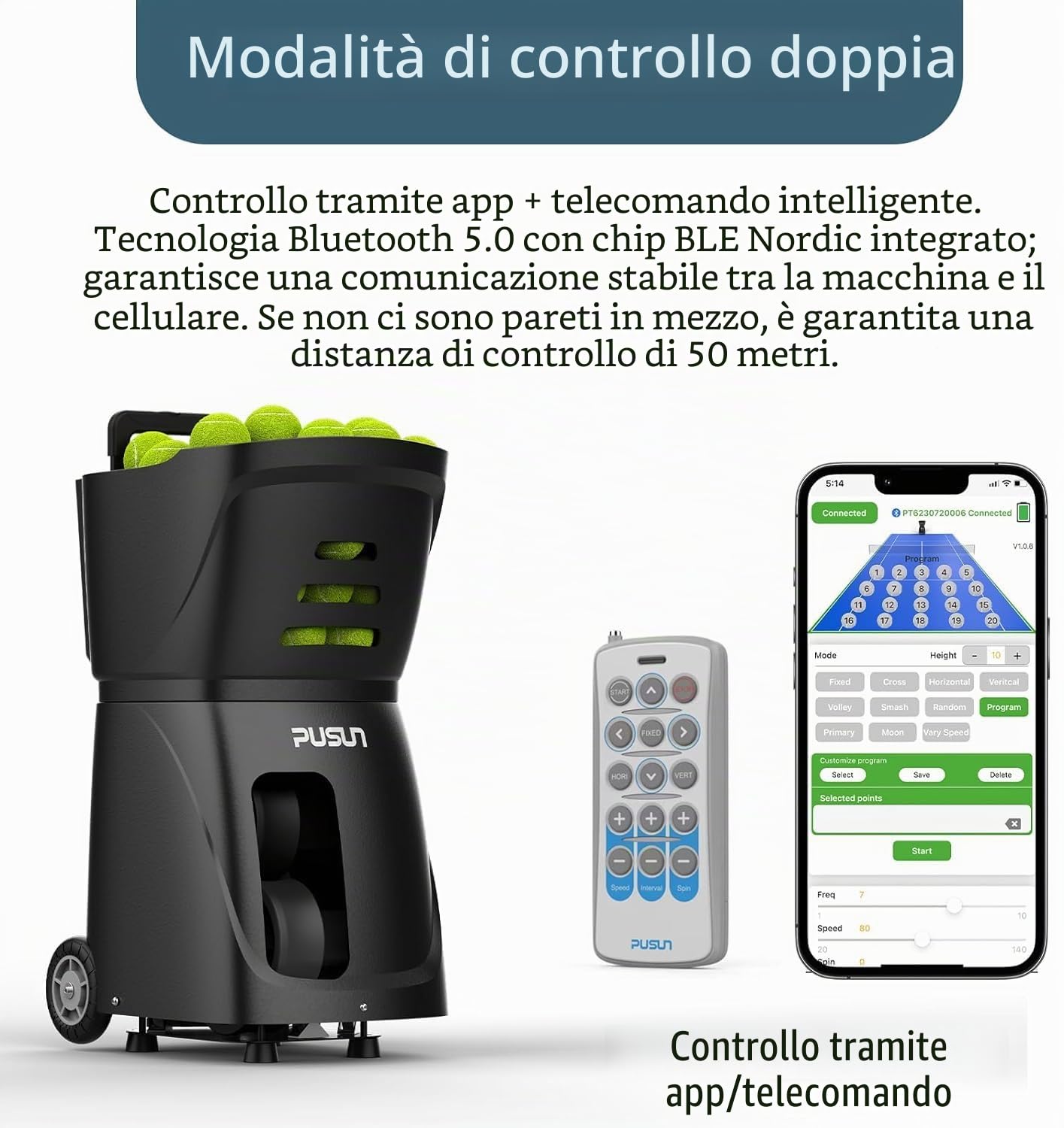 Generic Macchina per palline da padel (nero)