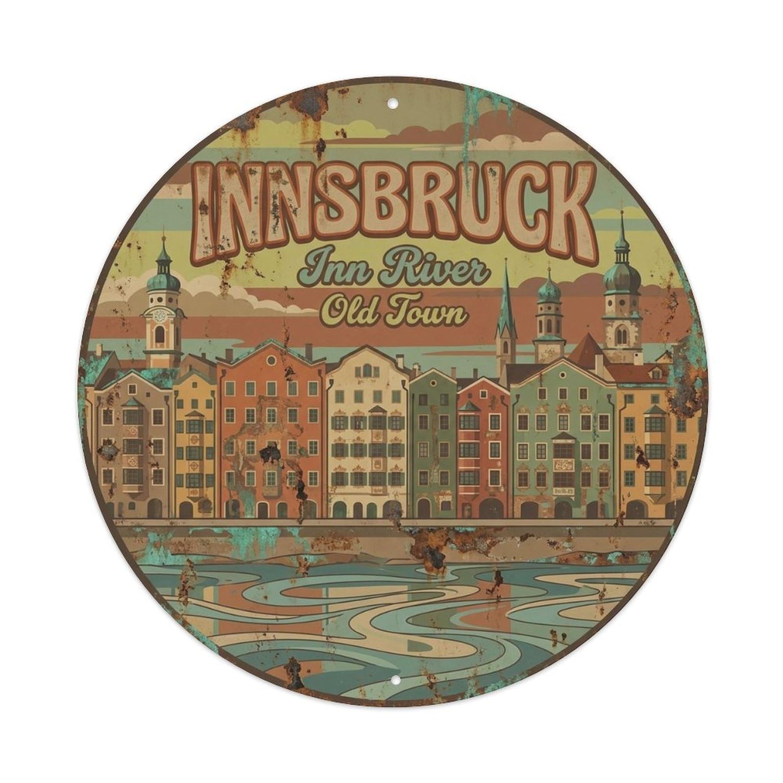 Innsbruck Tyrol Alpine Town Heritage Travel Metal Tin Sign