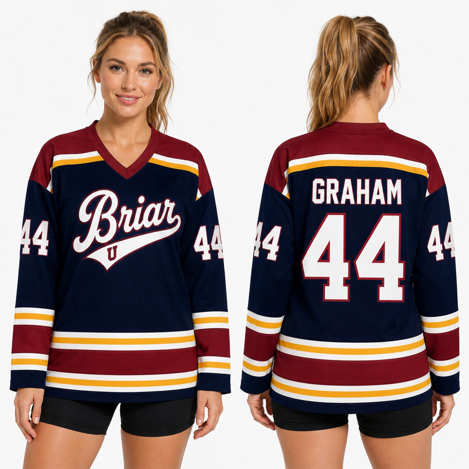 Campus Maillot De Hockey Universitaire T-Shirt Roman D'amour Vêtements Haut De Sport D'équipe Hockey Sur Glace Streetwear Amples Pour Fans