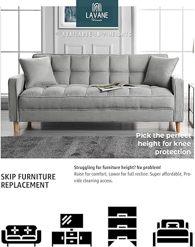 Miniatura 7 de La Vane - Juego de 4 patas de madera maciza cónicas M8 para muebles, de repuesto, para muebles, con perno preperforado de 5/16 pulgadas, placa